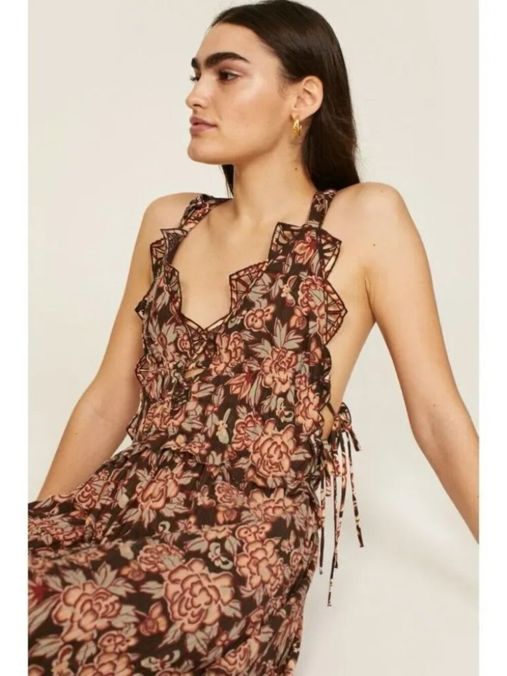 Sea New York / Emelia Midi Dress Cotton Summer dress Sleeveless maxi sun LG - Picture 6 of 7